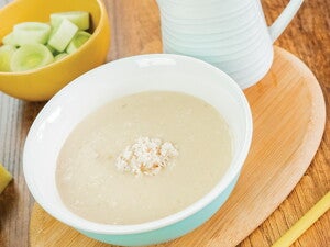 Puré de poro, papa y pollo