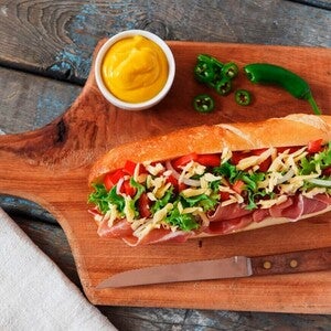 Ciabatta de Jamón de Pavo, Betarraga, Berros y Palta