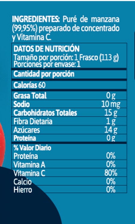 Información Nutricional Compota Gerber® Manzana Información Nutricional Compota Gerber® Manzana